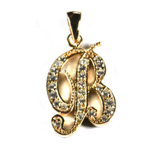 B silver pendant with 18K gold plating