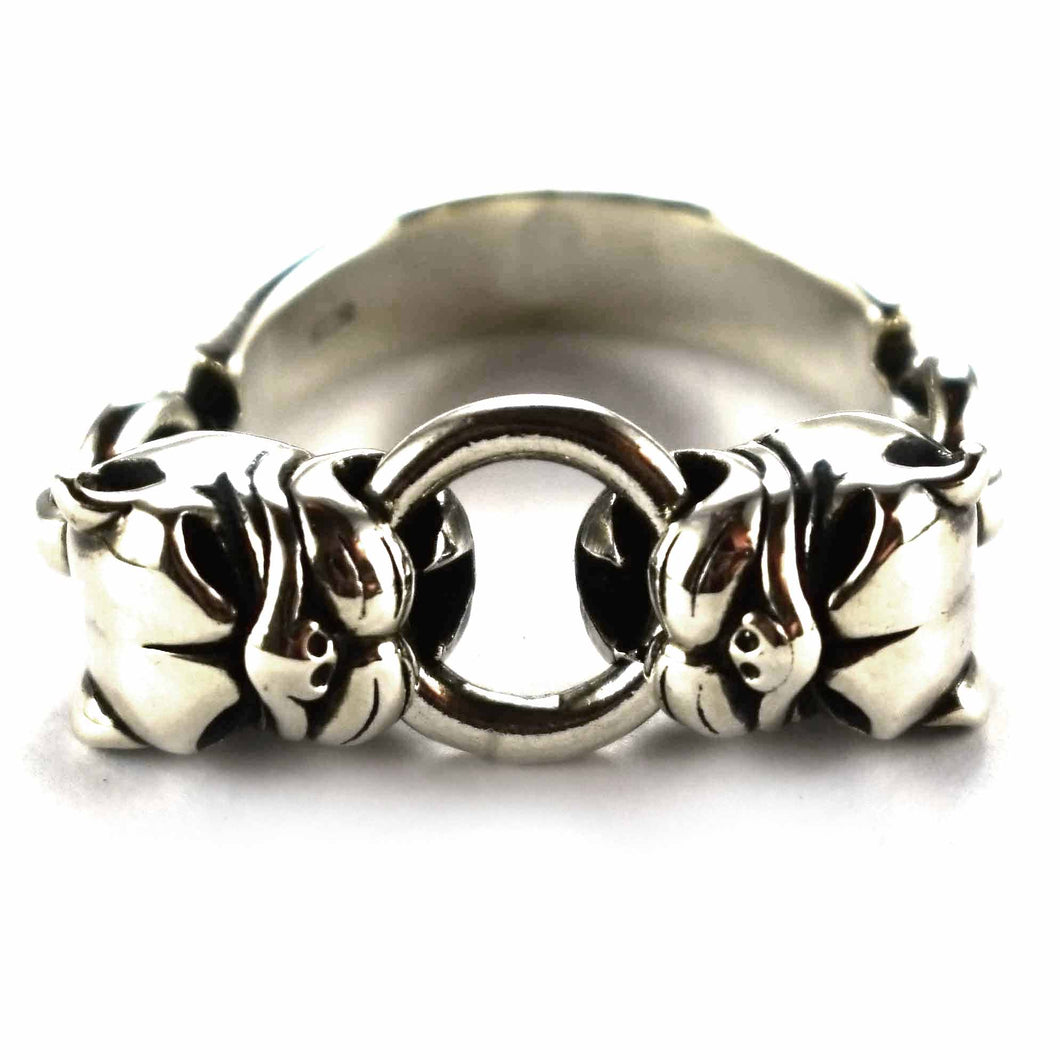 Bull dog silver ring