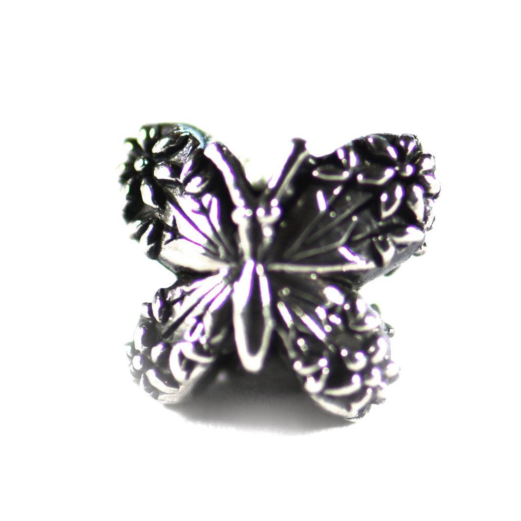 Butterfly silver beads
