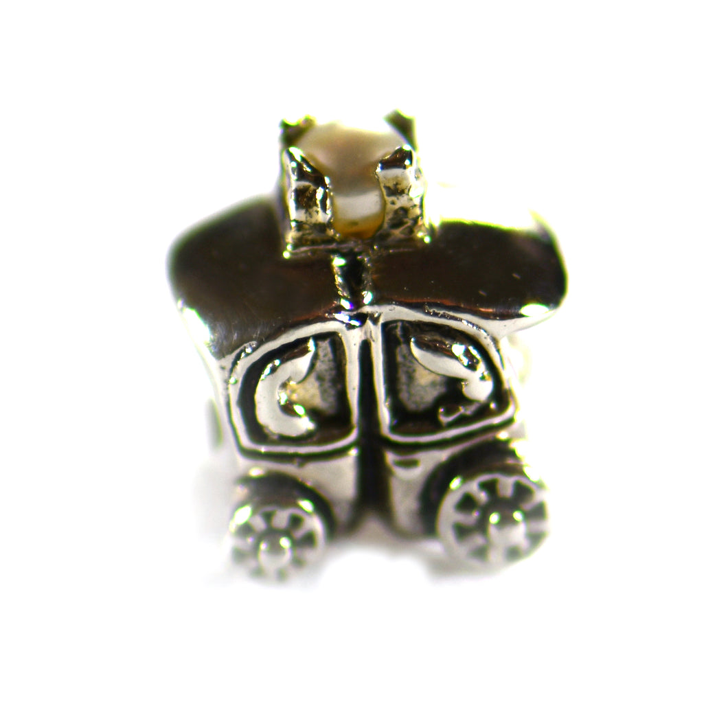Carriage silver beads