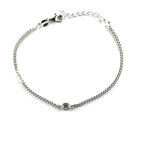 Channel set CZ silver bracelet