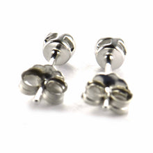 Channel set silver stud earring with 3mm CZ