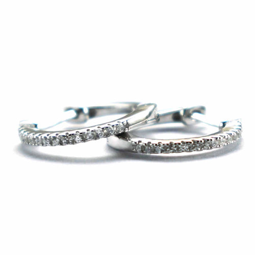 12mm circle silver earring with a round of small white CZ