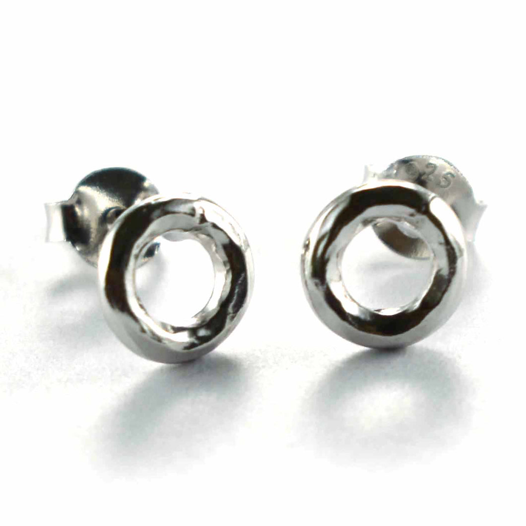 Circle studs silver earring