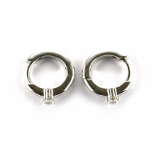 Circle silver earring with one CZ