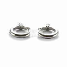 Circle silver earring with one CZ