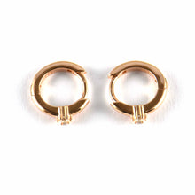 Circle silver earring with one CZ & pink gold plating