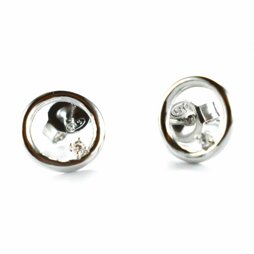 Circle silver earring