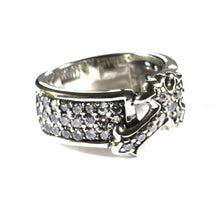 Classic cross silver ring with white CZ