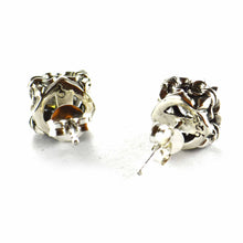 Rivet silver studs earring with white CZ