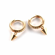 Cone silver earring with pink gold plating