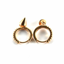 Cone silver earring with pink gold plating
