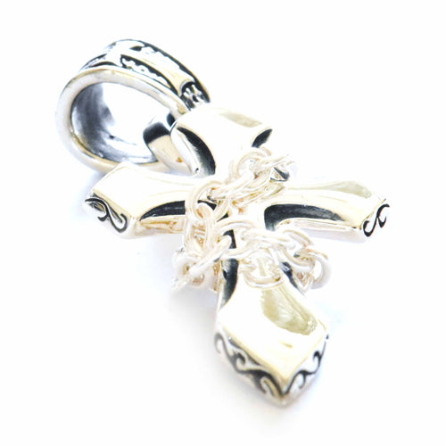 Cross & chain silver pendent