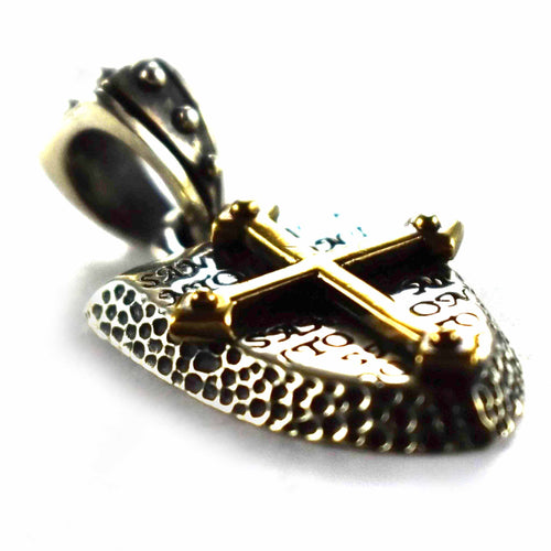 Cross pattern with a copper plating silver pendant