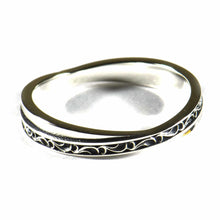 Cross silver couple ring with Aquarelle pattern