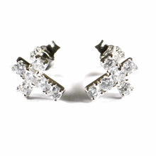 Cross silver studs earring with full of CZ