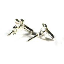 Cross silver studs earring with marcasite