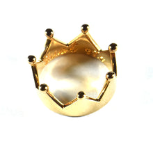 Crown silver ring with 18K gold plating