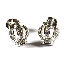 Crown silver studs earring with CZ