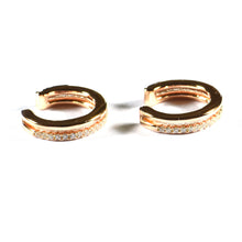 Cuff silver earring with round of CZ & pink gold plating