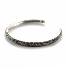 Silver bangle with marcasite