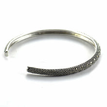 Silver bangle with marcasite