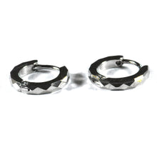 Diamond cut circle stainless steel earring 2mm X 9mm