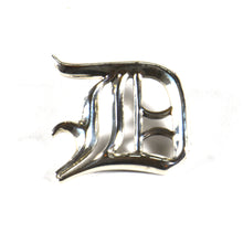 D old english fonts  silver pendant