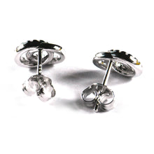 Double circle silver studs earring with CZ