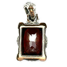 Dragon claw silver pendant with red CZ