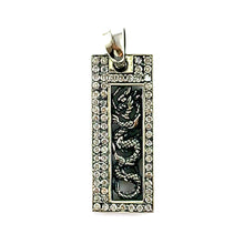 Dragon silver pendant with white CZ