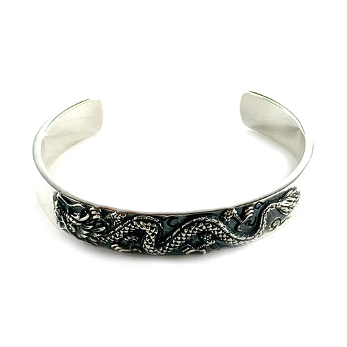 Dragon silver bangle