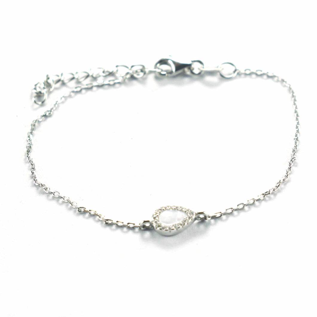 Waterdrop silver bracelet with mother of pearl
