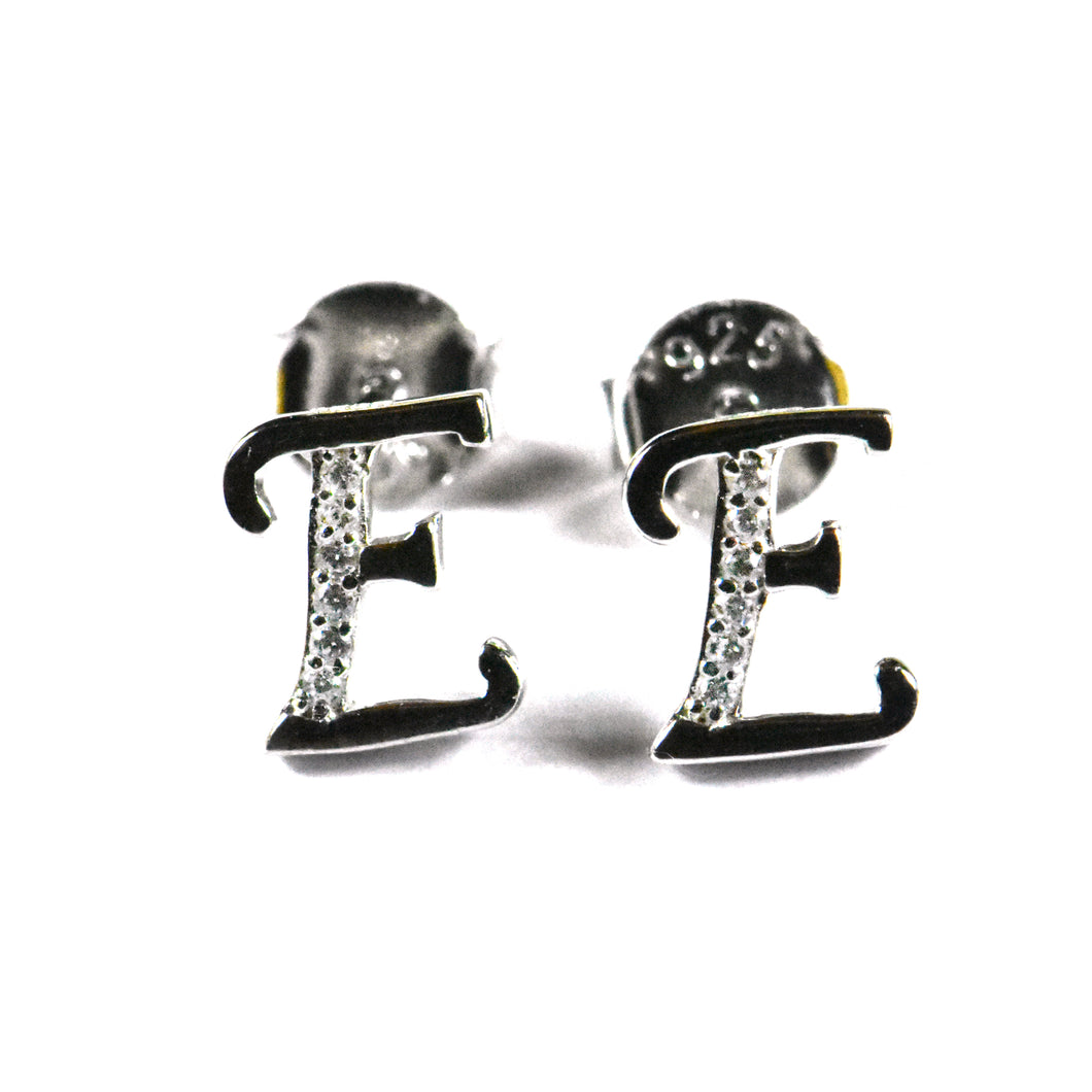 E silver earring with CZ