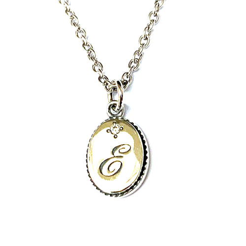 E silver necklace