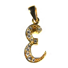 E silver pendant with 18K gold plating