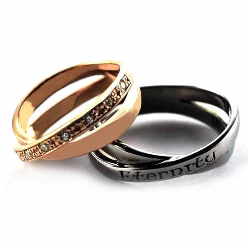 Eternity silver couple ring