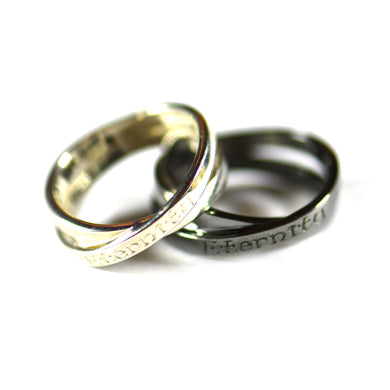 Eternity silver couple ring