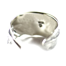 Feather silver couple ring