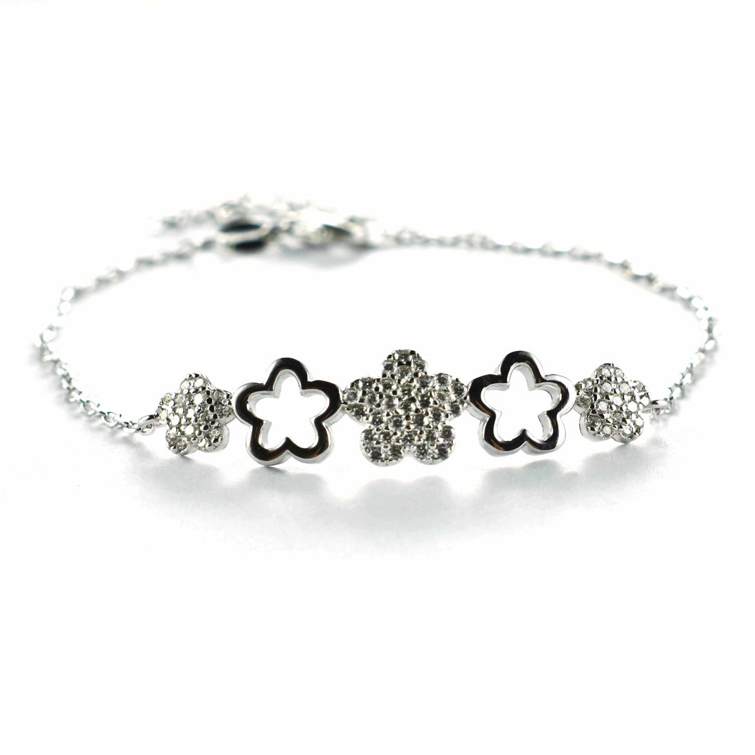 Five flower silver bracelet
