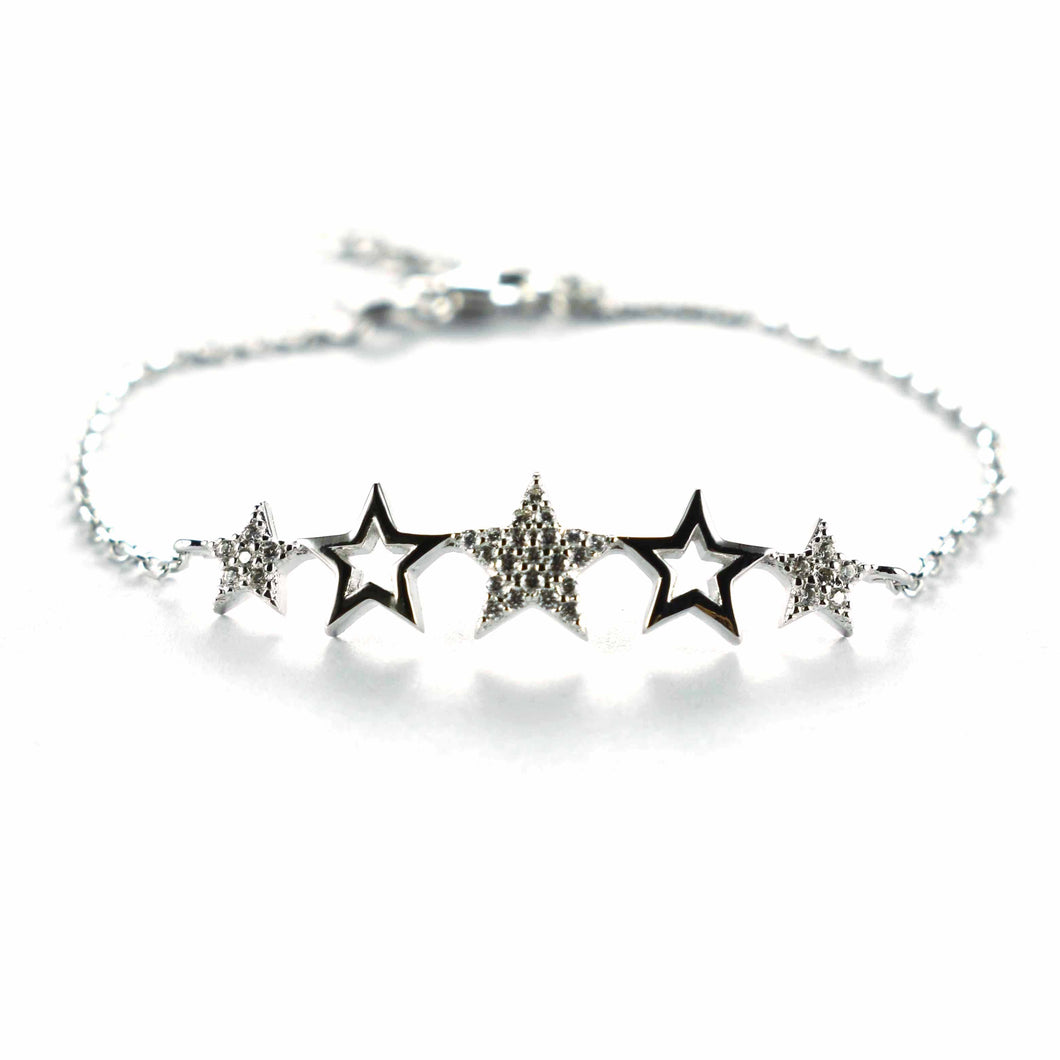 Five star silver bracelet