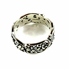 Flower silver couple ring