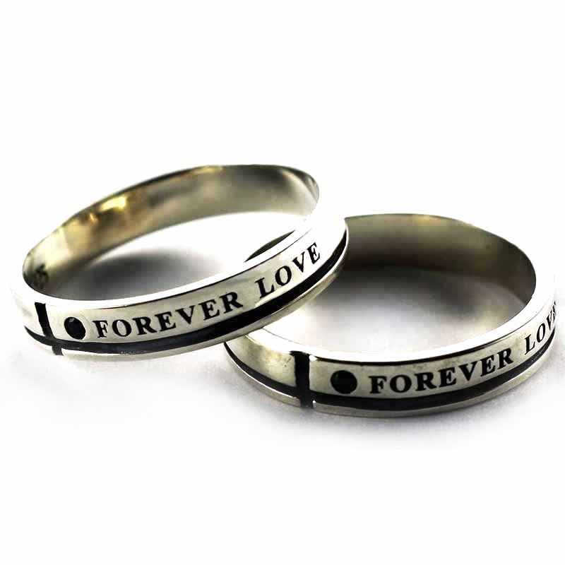 Forever Love silver couple ring - Main Image