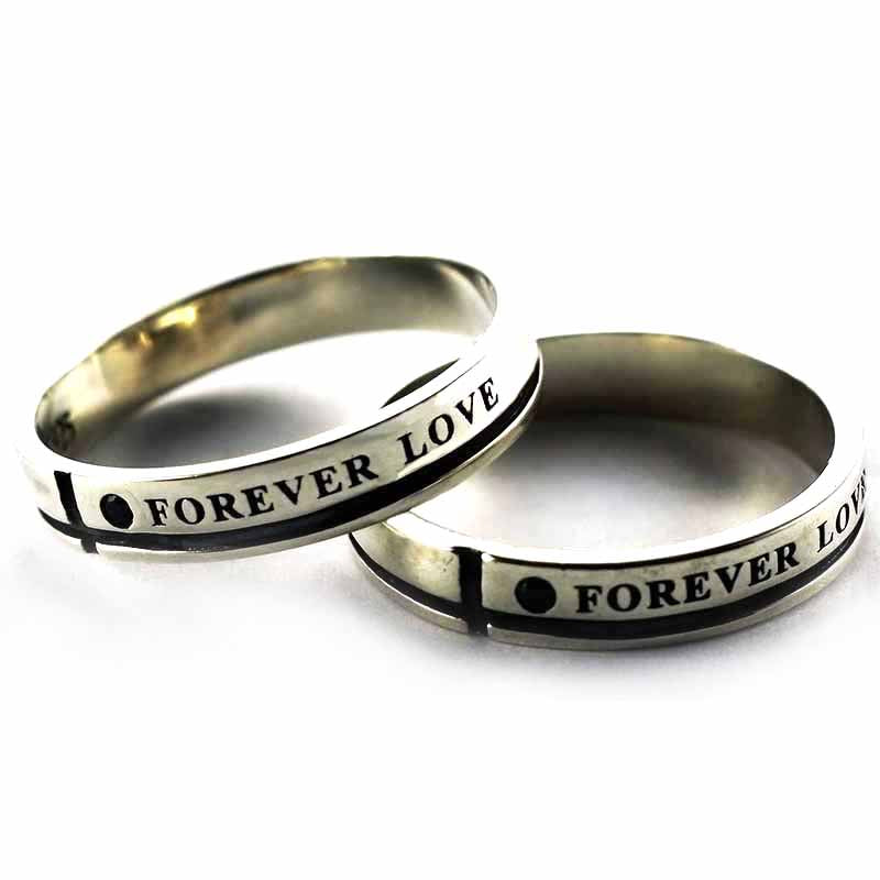 Forever Love silver couple ring