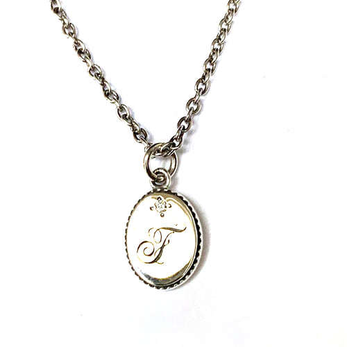 F silver necklace
