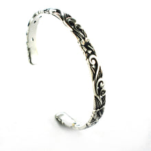 Hawaii pattern silver couple bangle