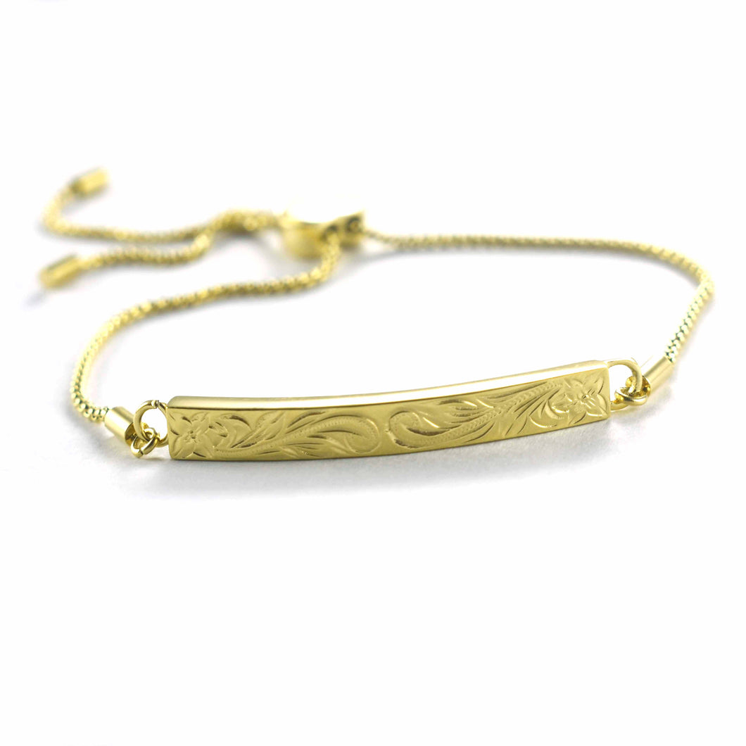 Hawaiian stainless steel bracelet with 18K gold plating