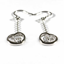 Heart & chain silver earring
