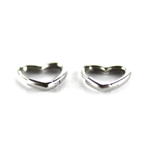 Heart circle silver earring