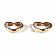 Heart circle silver earring with pink gold plating